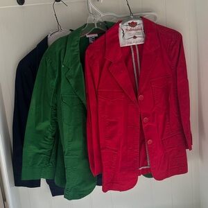 3/pack Red Green Blue Professional Blazer - Classic Button Front